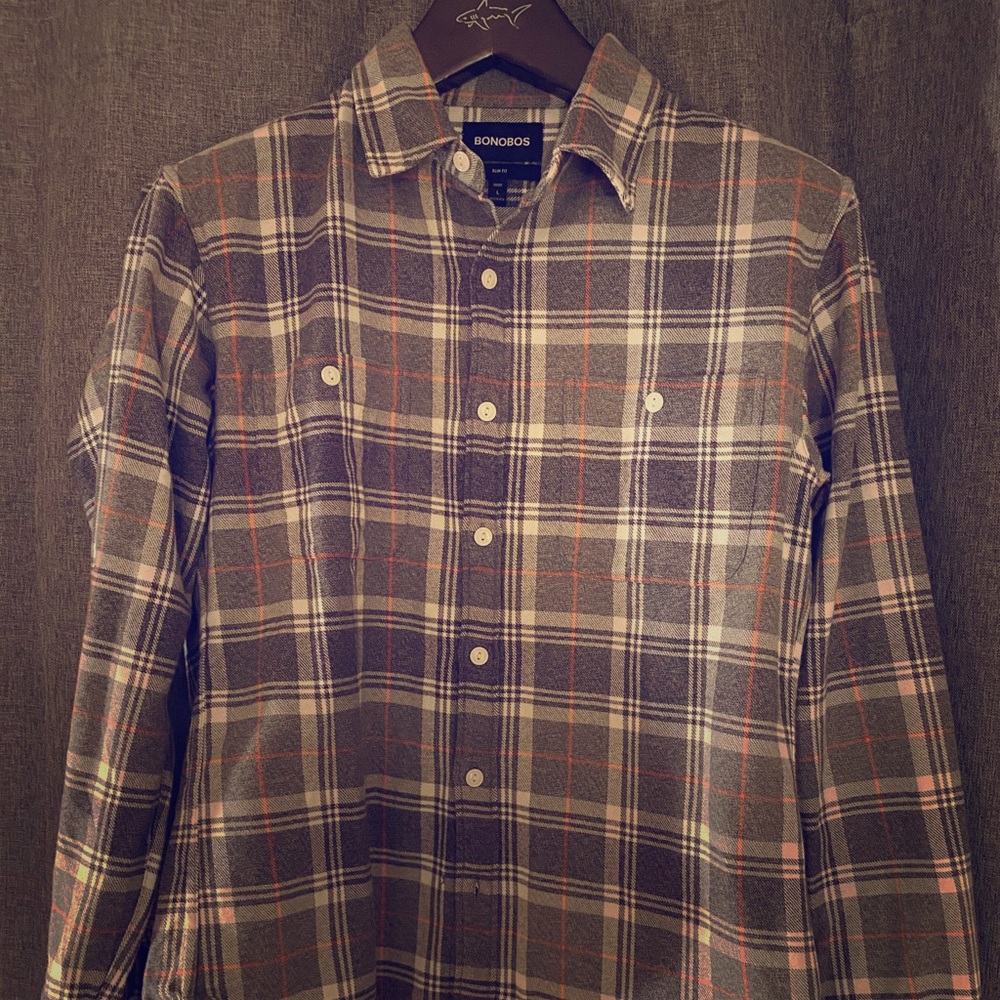 Bonobos Men’s Grey Check Flannel